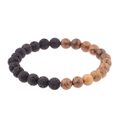 Amader 8mm New Natural Wood Beads Bracelets Men Black Ethinc Meditation White Bracelet Women Prayer Jewelry Yoga Bracelet Homme