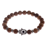 Amader 8mm New Natural Wood Beads Bracelets Men Black Ethinc Meditation White Bracelet Women Prayer Jewelry Yoga Bracelet Homme