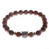 Amader 8mm New Natural Wood Beads Bracelets Men Black Ethinc Meditation White Bracelet Women Prayer Jewelry Yoga Bracelet Homme