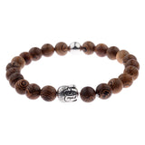 Amader 8mm New Natural Wood Beads Bracelets Men Black Ethinc Meditation White Bracelet Women Prayer Jewelry Yoga Bracelet Homme