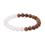 Amader 8mm New Natural Wood Beads Bracelets Men Black Ethinc Meditation White Bracelet Women Prayer Jewelry Yoga Bracelet Homme