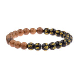 Amader 8mm New Natural Wood Beads Bracelets Men Black Ethinc Meditation White Bracelet Women Prayer Jewelry Yoga Bracelet Homme