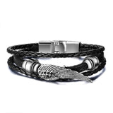 Vnox Lucky Vintage Men's Leather Bracelet Playing Cards Raja Vegas Charm Multilayer Braided Women Pulseira Masculina 7.87