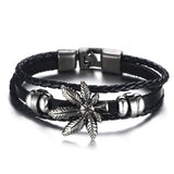 Vnox Lucky Vintage Men's Leather Bracelet Playing Cards Raja Vegas Charm Multilayer Braided Women Pulseira Masculina 7.87