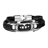 Vnox Lucky Vintage Men's Leather Bracelet Playing Cards Raja Vegas Charm Multilayer Braided Women Pulseira Masculina 7.87