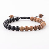 Amader 8mm New Natural Wood Beads Bracelets Men Black Ethinc Meditation White Bracelet Women Prayer Jewelry Yoga Bracelet Homme