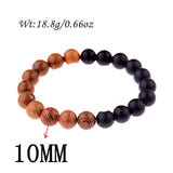 Amader 8mm New Natural Wood Beads Bracelets Men Black Ethinc Meditation White Bracelet Women Prayer Jewelry Yoga Bracelet Homme