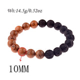 Amader 8mm New Natural Wood Beads Bracelets Men Black Ethinc Meditation White Bracelet Women Prayer Jewelry Yoga Bracelet Homme